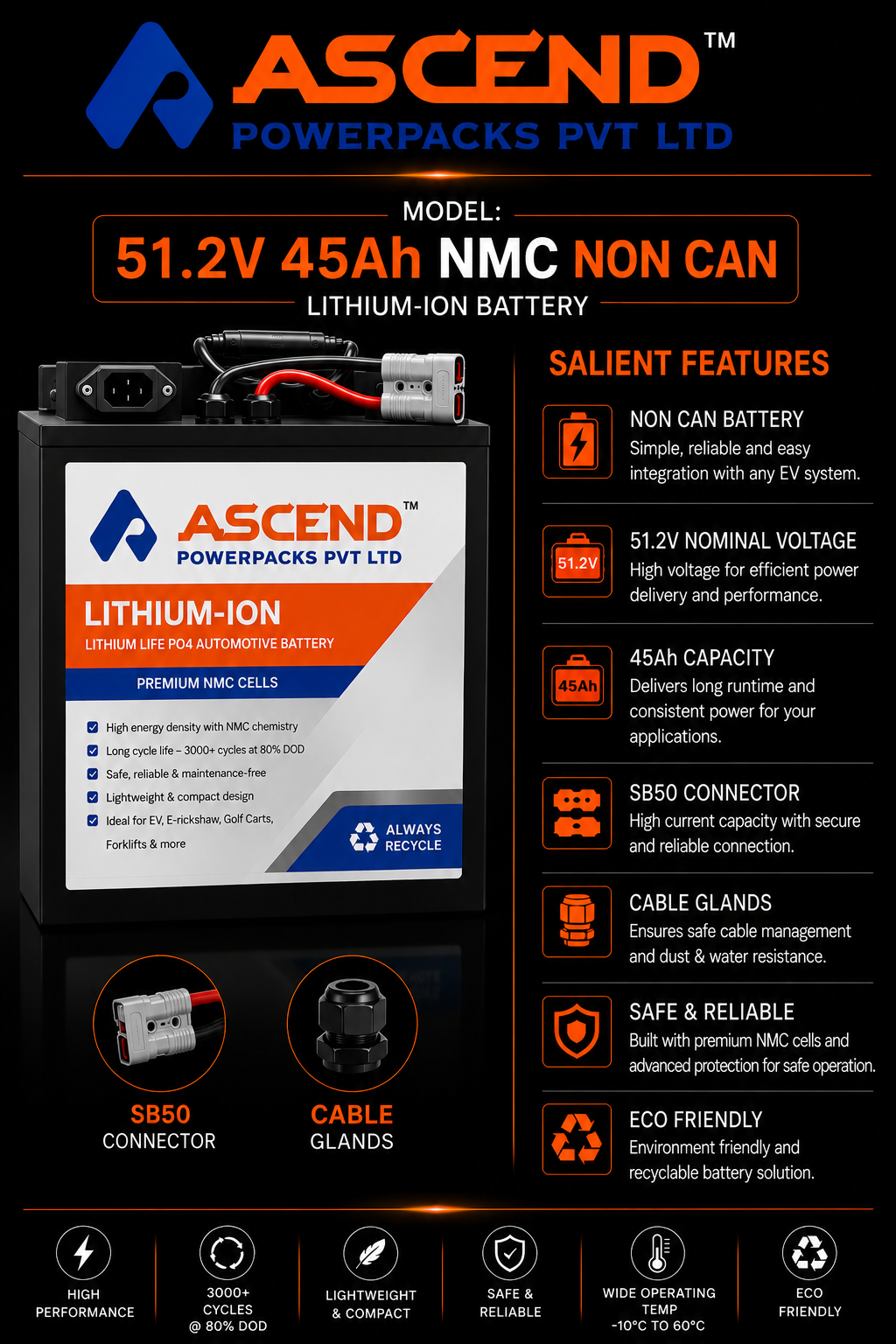 51.2V 45Ah NMC Non-CAN Battery